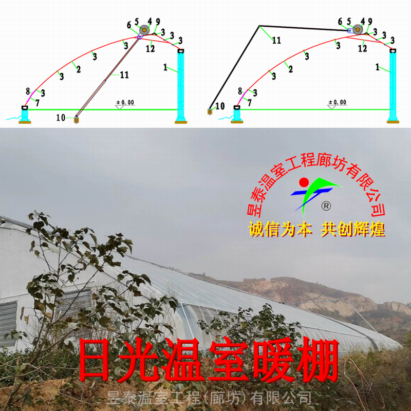 日光温室大棚椭圆钢管大棚几字钢大棚薄膜大棚棉被暖棚昱泰温室建造