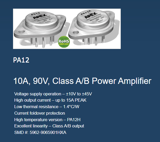 APEX大电流运算放大器PA12当天下单发货欢迎咨询