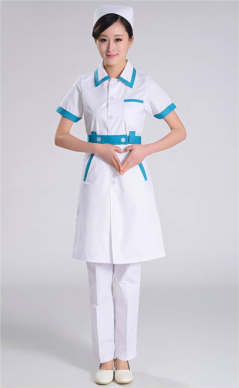 成都护士服全棉蓝色套装订制成都重庆泸州药房服装