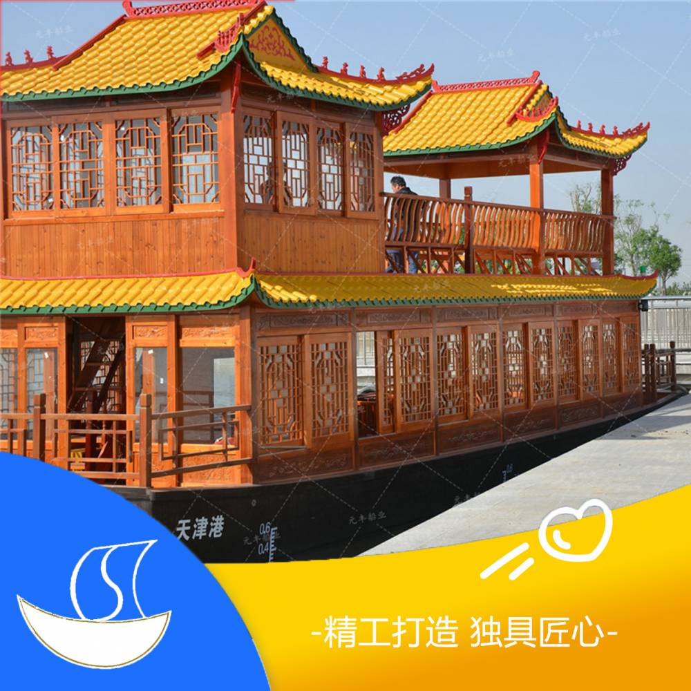 上海世博园有动力的观光画舫木船厂家直销