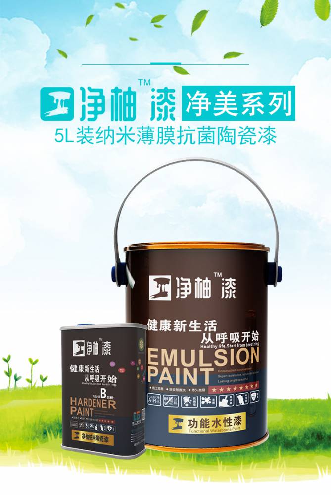 臣工淨柚漆b1-s1系列5l裝抗菌防黴陶瓷漆水性漆內牆漆釉面