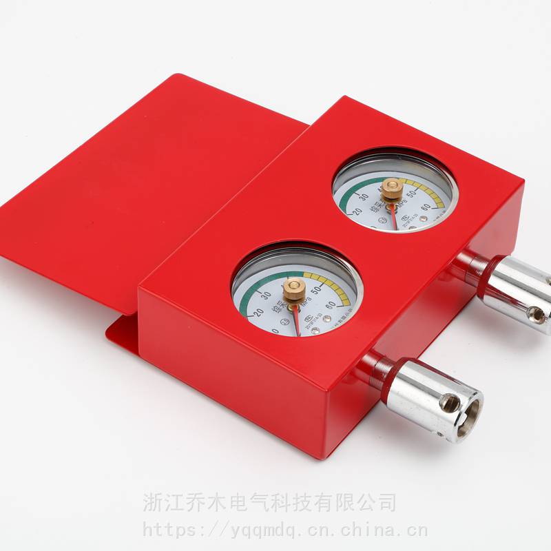 双针综采支架耐震压力表一架双表带盒子双通道测压表双头表