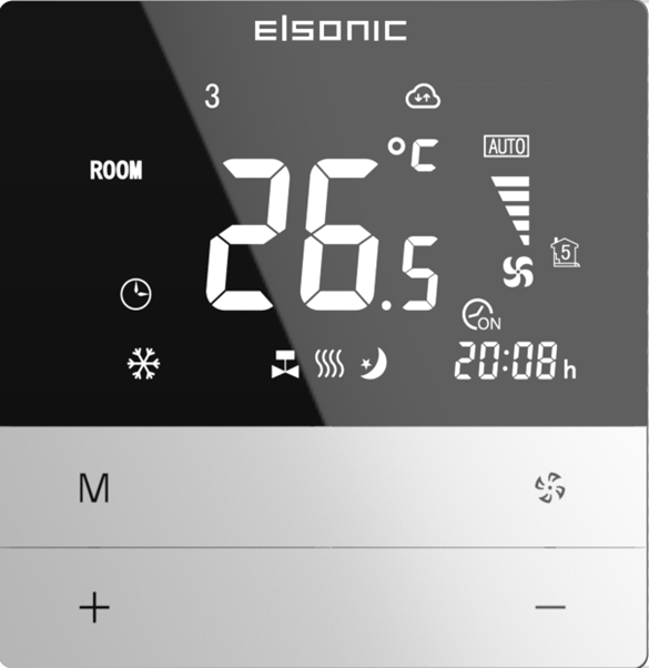 亿林温控器/ElsonicAC306触摸温控器风机盘管液晶温度控制器风机盘管温控器