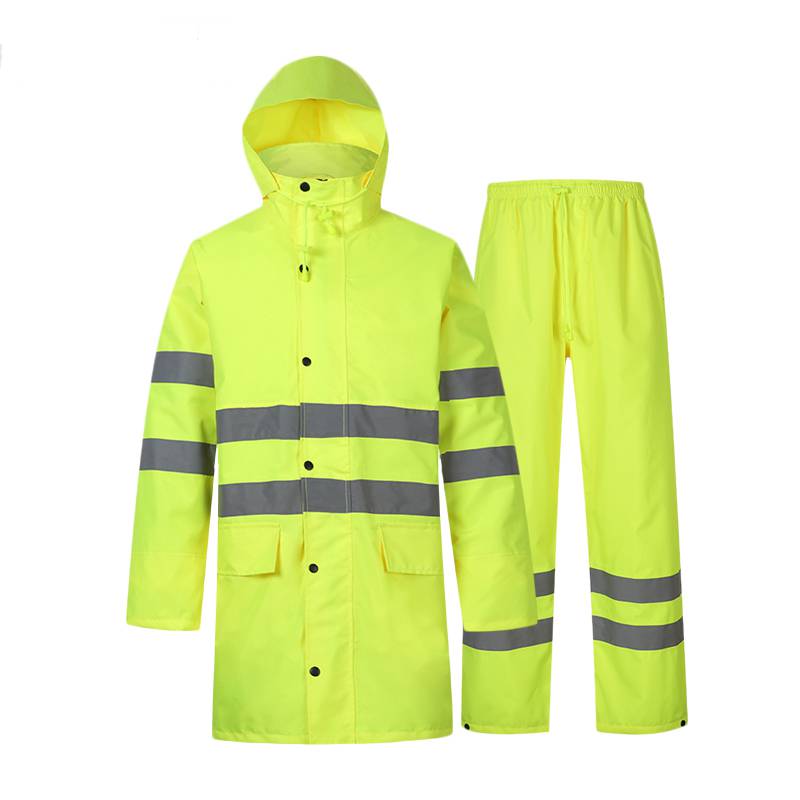 金盾 反光雨衣雨裤套装 荧光黄 反光加厚分体雨衣