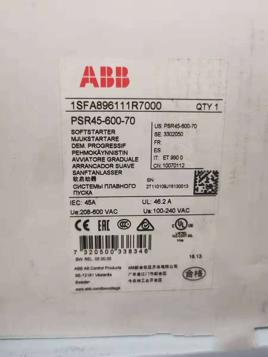 原装/ABB软启动器PSR30-600-7015KW供应