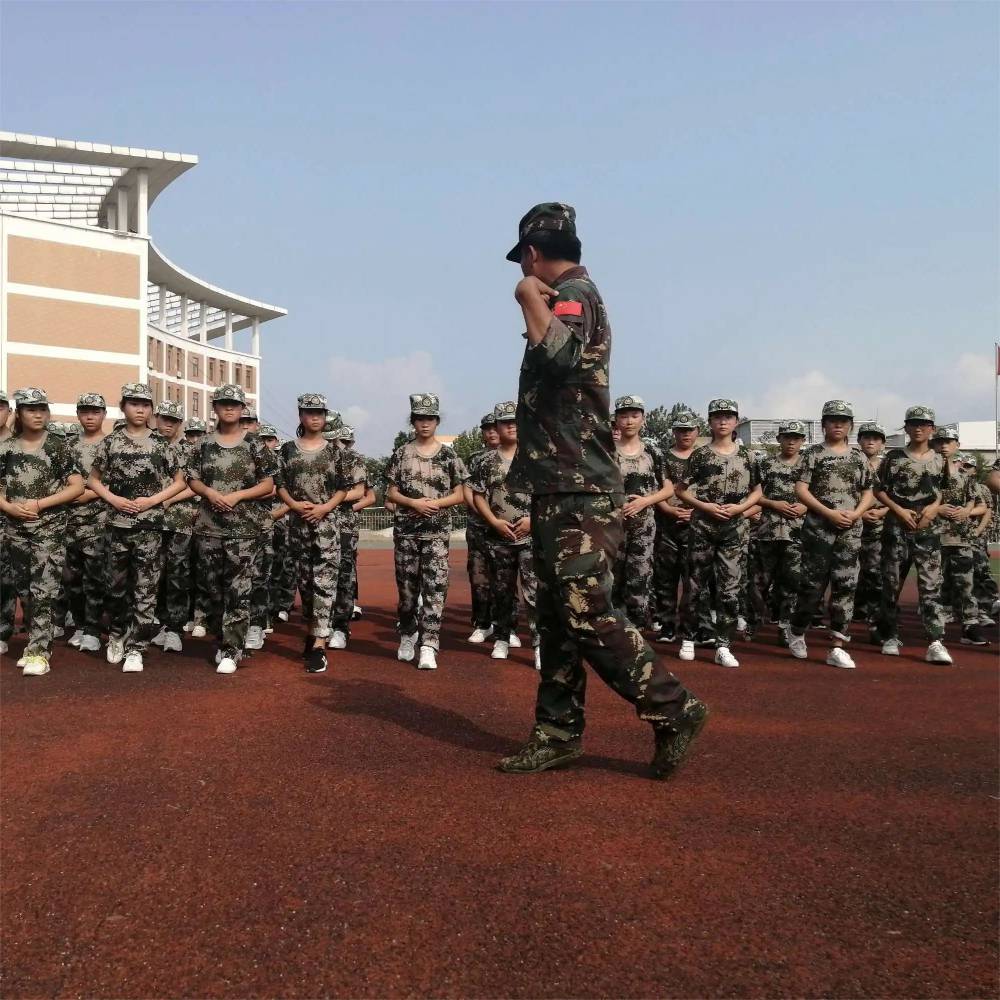 重庆大学军训服装全棉短袖套装江津现货定做服装厂海洋蓝色