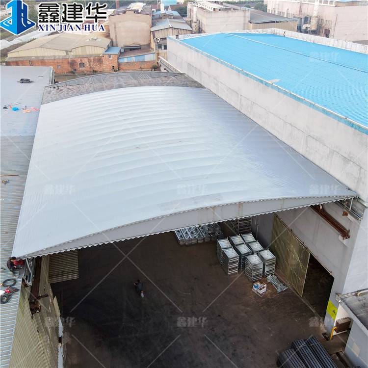 厂家直销电动推拉雨棚移动电动雨棚防火阻燃布鑫建华上门安装