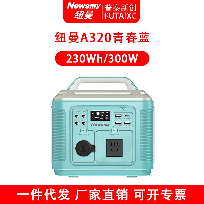 Newsmy纽曼A320青春蓝户外移动电源230Wh/300W大容量储能应急电源