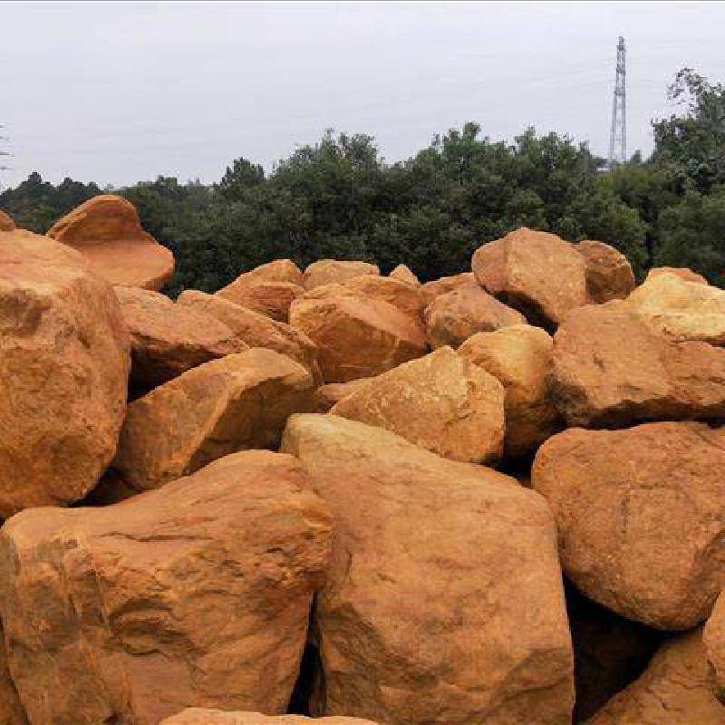 批發(fā)大量黃蠟小原石公園風(fēng)景石精品草坪溪流石