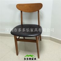简约餐厅茶餐厅|奶茶店实木椅子 咖啡店经典实木餐椅批发厂家