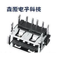 移动电源USB A母短体90度DIP 10.0四脚鱼叉