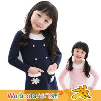 2015 春秋款爆款 女童全棉童裙 女童娃娃领双排扣公主裙1013
