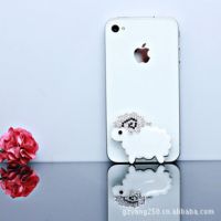 P3 合金镶钻小绵羊 白色 黑色手机壳diy饰品 配件材料IPHON5
