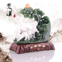 羊年三阳开泰羊笔筒 办公桌摆件 实用创意商务礼品 树脂工艺品