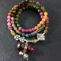 水晶之王天然碧玺复古银配件独具风味手链 招代理