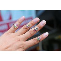 天然宝石 天然彩色碧玺戒指 巴西A级碧玺 925纯银镶嵌碧玺戒指