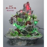树脂假山流水景喷泉加湿器中式田园招财镇宅风水轮家居装饰品摆设