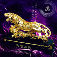 欧式***大号老虎摆件风水招财辟邪创意***家居饰品 树脂工艺品