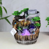 泉韵 招财家居树脂摆件 家居饰品 装饰工艺品 假山流水风水轮