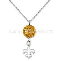 热销美国项链 新奥尔良圣徒队吊坠项链 女生运动礼品 珍珠水晶