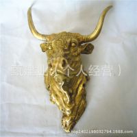 铜雕摆件招财风水动物铜器家居饰品 铜牛头工艺品挂件 批发定做