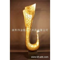 雕塑作品孔雀东南飞 优雅东南亚风格孔雀雕塑摆件 孔雀凤凰玻璃钢雕塑深圳艺术品厂