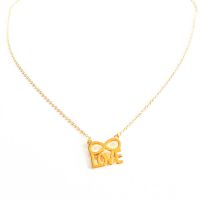 韩版个性休闲饰品光面八字LOVE喜欢字母项链锁骨连十字架毛衣链