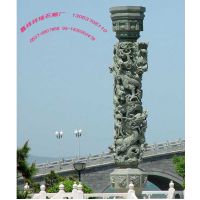 嘉祥祥瑞石雕厂工艺景观石龙柱加工厂 园林石龙柱生产厂家