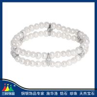 加工定做工厂朋克饰品 青春潮流 环保女士手环 锆石天然珍珠手链