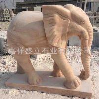 厂家供应晚霞红石雕大象 酒店门口摆放石头大象