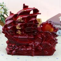 厂家直销大号帆船模型摆财纳福树脂笔筒家居写字装饰工艺品