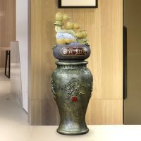 树脂工艺品创意大型鱼缸假山流水喷泉家居水景葫芦风水轮装饰摆件