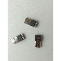 MICRO 5P公头 前五后四 焊线式 短体 黑胶