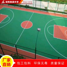 一个标准篮球场面积多大 室外球场地面材料哪种好 丙烯酸球场地施工经济实用型图片大全 