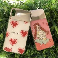 网红美妆镜手机壳 适用苹果iphone XR 华为P30女款镜面彩绘手机壳
