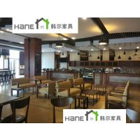 韩尔品牌餐饮家具 上海咖啡厅SH-09实木桌椅订做工厂