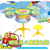 啵乐乐仿真架子鼓爵士鼓儿童玩具男女孩敲打乐器小孩早教玩具大号