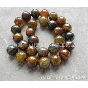 供应天然水晶天然龙纹玛瑙半成品12mm DIY散珠串珠配件手链 饰品批发