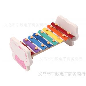 供应贝乐儿童打琴 音乐玩具八音琴木质卡通图案 儿童敲琴玩具厂家批发