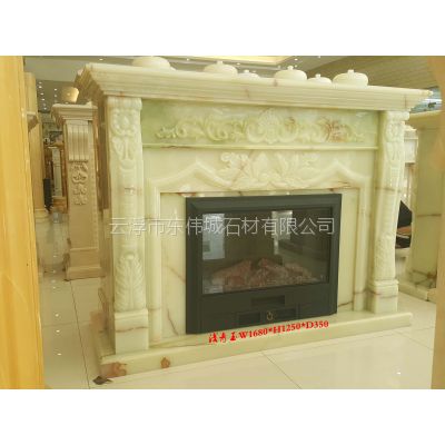 出口加拿大米黄大理石雕刻壁炉架onyx Fireplace Mantel 价格 厂家
