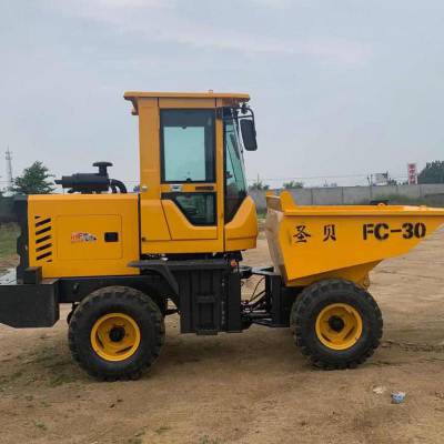 四轮柴油翻斗车_工地使用接料翻斗车_液压自卸式工程蹦蹦车