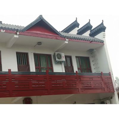 广东梅州中式古建一体仿古屋檐瓦pvc塑料复古屋顶假门头装饰琉璃树脂